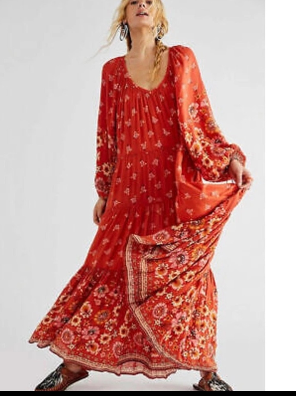 Spell & The Gypsy Collective orange Joni Campfire tunic dress